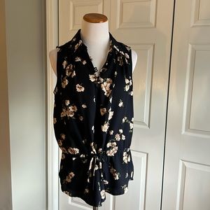 Anthropologie RO & DE Navy Floral Tunic Top